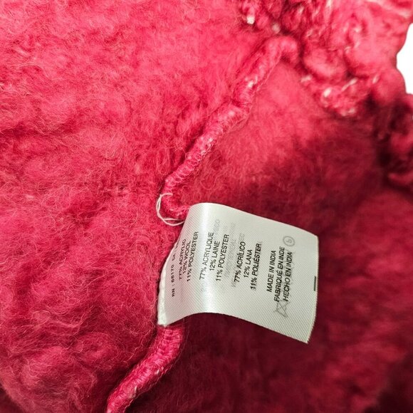 Anthropologie Cozy Textured Kimono Pink Shaggy Wool Blend One Size Wrap - Picture 7 of 9